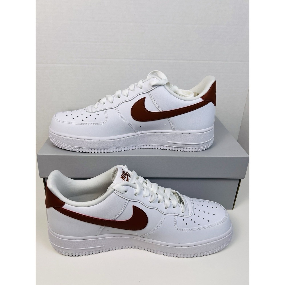 Nike Air Force 1 07 Low White Rugged Orange DD8959-115 Womens 10 Mens 8.5 New DS